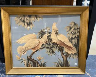  Vintage 50's Art Deco Cockatiel Bird Print Orlando Estate Auction
