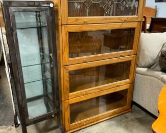 Stainless and Glass Apothecary Cabinet and Vintage Lawyer Bookshelf Orlando Estate Auction