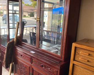 Chinese Rosewood 7 foot China hutch