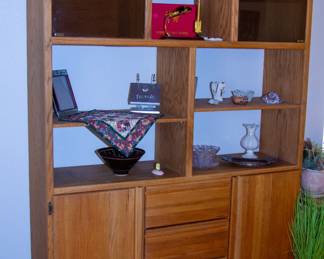 Wooden entertainment shelving