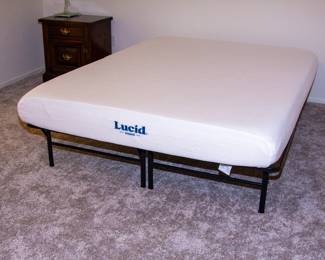 Queen mattress and simple bedframe