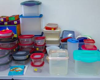 Various plastic storage containers