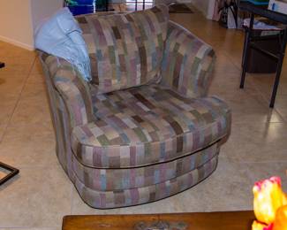 Patterned upholstered chair