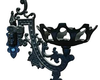 Wrought Iron Oil Lamp Sconce
