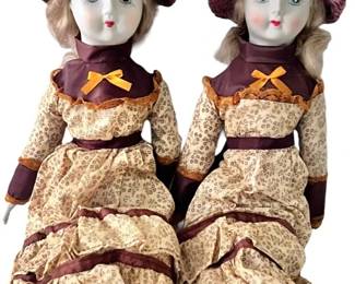 1970s Bisque Porcelain Dolls