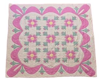 Hand pieced Quilted Applique Quilt