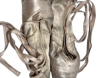 Vintage Satin Ballerina Pointe Shoes
