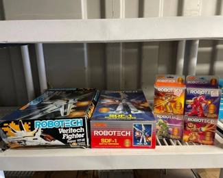 #7576 • Robotech Figurines and Empty Boxes
