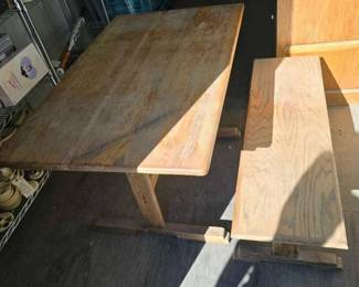 #4520 • Wooden Table with Bench Seat
