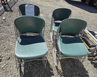 #2814 • (20) Perry Metal Framed Chairs (Green/Gray)
