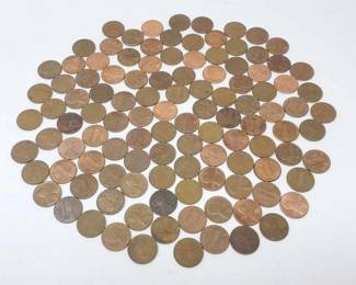 #1508 • (113) Wheat Pennies & Lincoln Memorial Pennies

