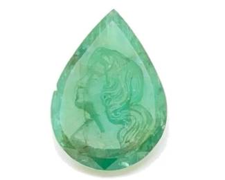 #890 • 35.04ct Natural Pear Shape Emerald
