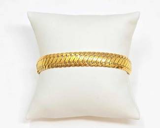 #710 • 14K Gold Woven Bracelet, 10.51g
