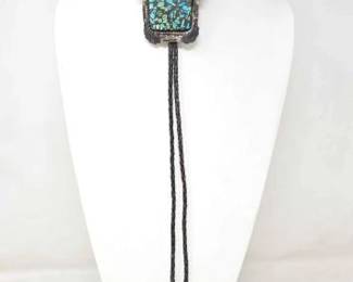#578 • Sterling Turquoise Bolo Tie, 71g
