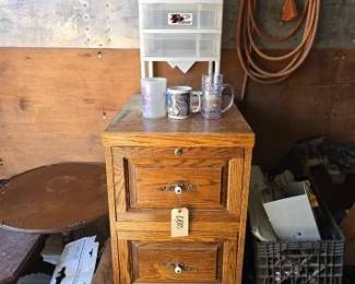 #4518 • Wooden File Cabinet Plastic Organizer Cups
