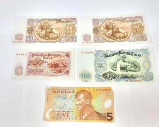 #1706 • (5) Foreign Currency Banknotes
