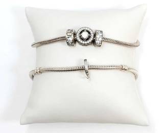 #906 • (2) Sterling Silver Pandora Bracelets, 36.69g
