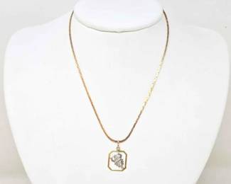 #720 • 14K Gold Chain Necklace with Pendant, 5.48g
