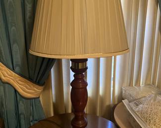 vintage brass and wood lamps, 2