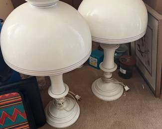 vintage mushroom  shade lamps