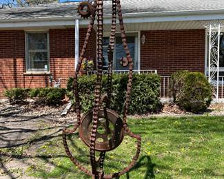 Gear & Chain metal yard sculpture