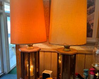 tall vintage table lamps with "candle" lights