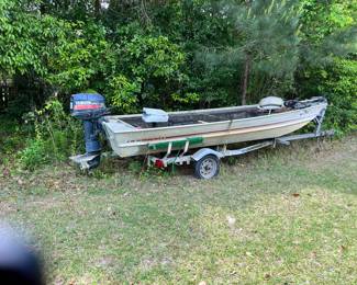 Bass boat and trailer