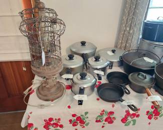 Magnalite pots, black iron pots, unique lamps