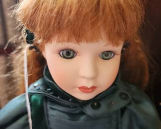 Close up of porcelain dolls