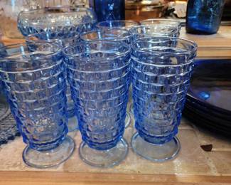 Set of beautiful blue glasses