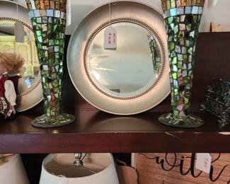 Pretty vases and mirrors.  Lots of home decor