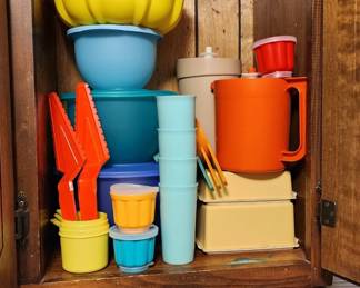 Cabinets full of Tupperware - some I have never seen!