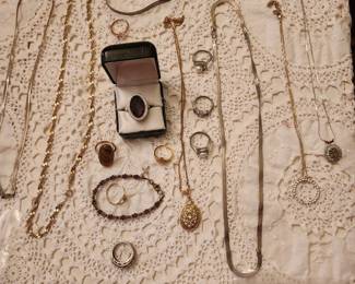 Some sterling silver jewelry and some gold