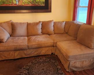 Pottery Barn Suede Sectional Sofa (like new)