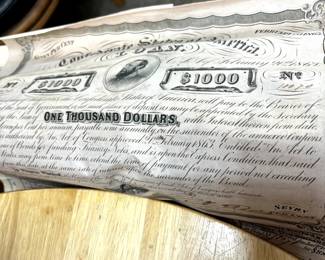 Confederate loan paper with coupons.  We have Three!!