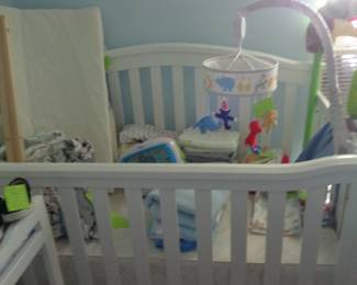 White Baby Bed & Accessories