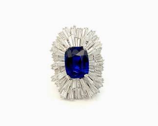 Lot 2008 Kashmir Sapphire  Diamond Ring GIA