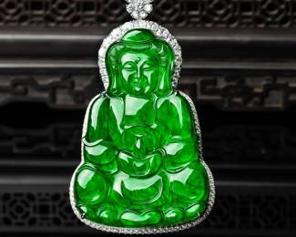 Lot 8084 Jadeite Jade Imperial Green Color  GIA