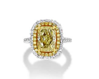 Lot 8029 Fancy Yellow Diamond Ring GIA Certified