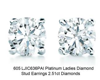 Lot 605 Diamond Stud Earrings