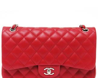 Lot 288 Chanel Red Leather Bag