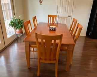 Lovely kitchen table and six chairs.  Shows very little wear.