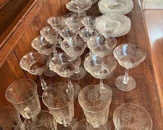 Heisey Crystal Stemware and Desert Plates