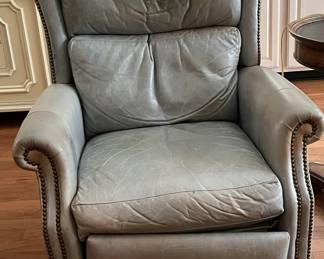 Blue Leather Recliner