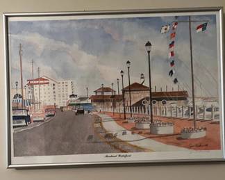 "Morehead Waterfront" by J Wordsworth, NC Watercolorist, Limited Edition Prints Signed & Numbered by the artist and numbered pencil signed by artist