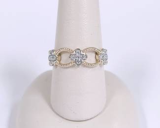 Diamond band in 10k yellow gold and white gold size 7