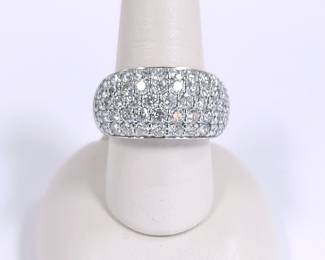 3 ct tw. Diamond Pave 14k white gold ring size 7
