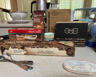 Vintage, boxed kitchen items