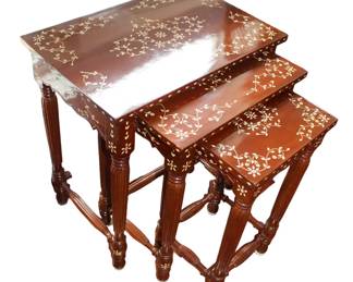 Nesting Tables with Shell Inlay from Philippines