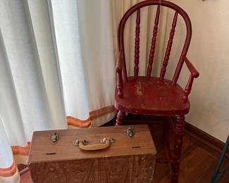 Red Wooden High Chair